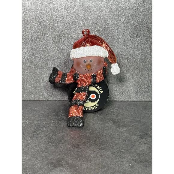 Philadelphia Flyers Collectible Ornament NHL Hockey Puck & Snowman - Picture 1 of 4
